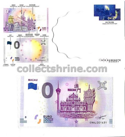 0 EURO Souvenir Note Macau