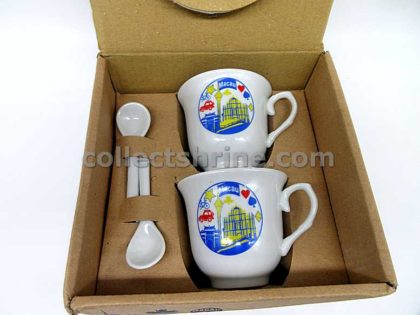 Macau Souvenir Tea Cups and Spoons Set