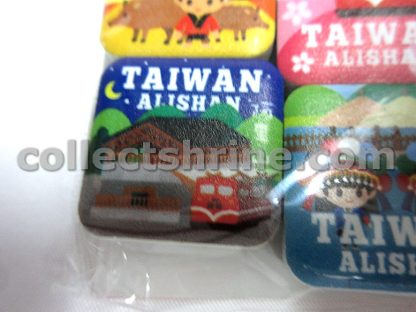 Taiwan Alishan Souvenir Mini Tile Fridge Magnets Set of 4