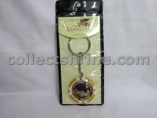 The Venetian Macao Souvenir Chip Keychain (Yellow, Chip has no cash value, for collector only)